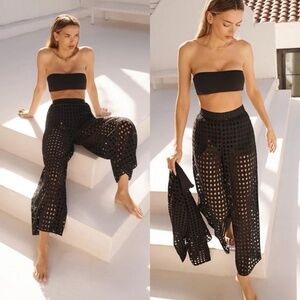 NWT Solid & Striped Eyelet Delaney Pant Noir Sz XL